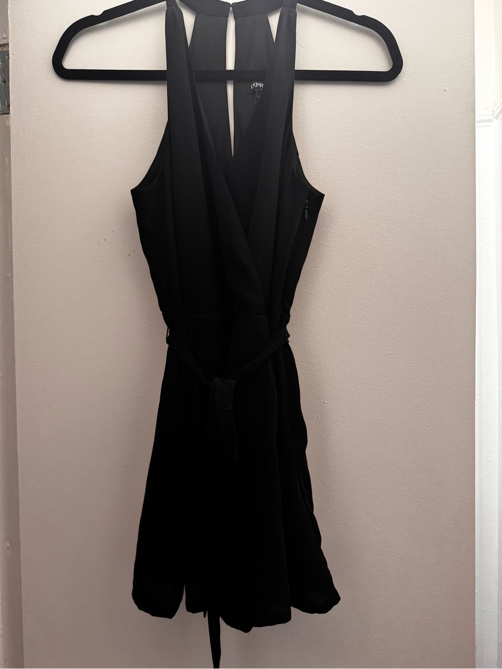 Express Black Sleeveless V-Neck Romper